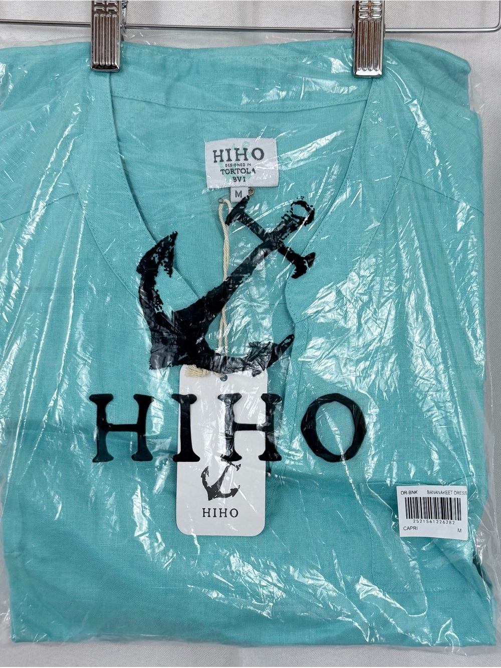 Women’s HIHO Linen Aqua Colored Long-Sleeve Tunic Dress/Coverup Medium NWT - Picture 3 of 10